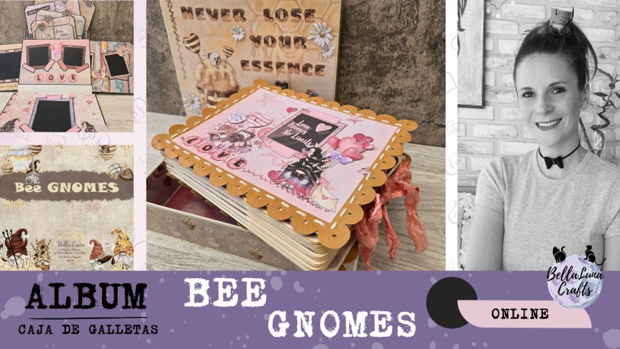 TALLER ONLINE CAJA DE GALLETAS BEE GNOMES