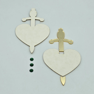 CHIPBOARD-CORAZON ESPADA METACRILATO COFRE MIRROR MIRROR - BellalunaCrafts - Scrapbooking