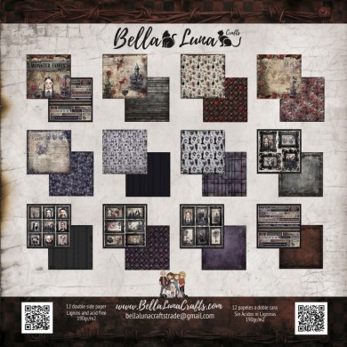 BELLALUNA MONSTER FAMILY BASICS COLLECTION 8"x8" - BellalunaCrafts - Scrapbooking