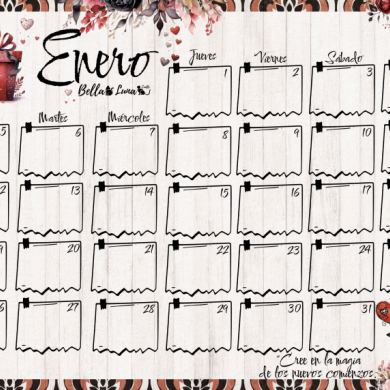 BELLALUNA CALENDARIO 2026 VERSION ESPAÑOL A4 - BellalunaCrafts - Scrapbooking