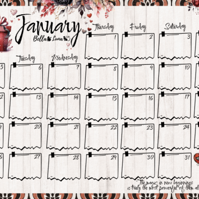 BELLALUNA CALENDARIO 2026 VERSION INGLES A4 - BellalunaCrafts - Scrapbooking
