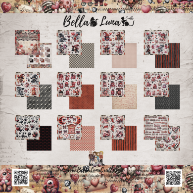 BELLALUNA MONSTER LOVE CUT-OUTS COLLECTION 8" x 8" - BellalunaCrafts - Scrapbooking
