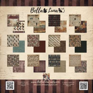 BELLALUNA DETECTIVE 221B BASICS COLLECTION 12X12" - BellalunaCrafts - Scrapbooking